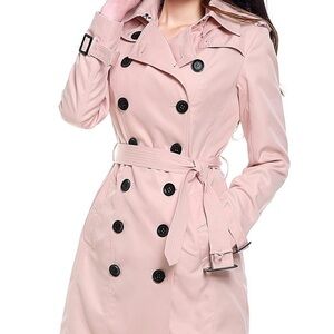 Women's Waterproof Pink Trench Coat XS